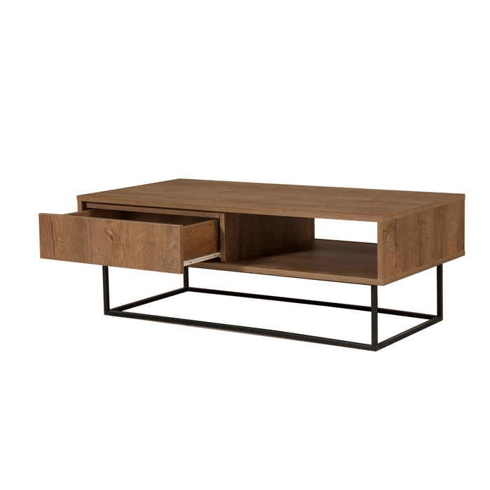 Hanah Home Laxus Takım 3 Conjunto de Muebles de Salón Nogal y Negro